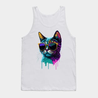 Cat with Sunglasses Tank Top